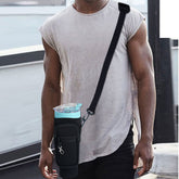 Water Bottle Carrier Bag with Phone Pocket for Stanley Quencher Cup with Handle Water Bottle Holder Pouch - For 1200 ML Bottle