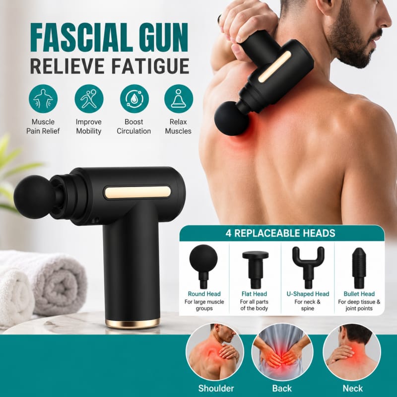 Professional Smart Percussion Massage Gun – High-Intensity Deep Tissue Muscle